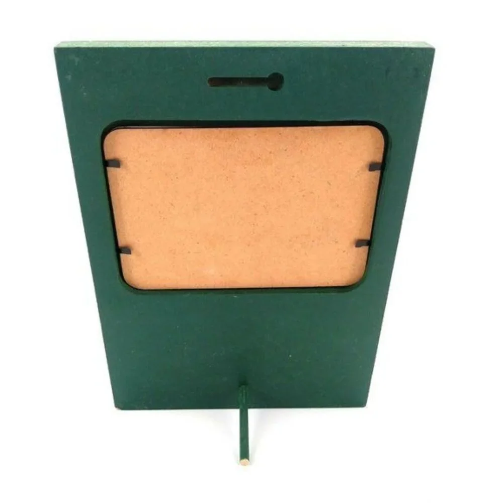 Primitive Country Picture Photo Frame Wood Green Fits 4